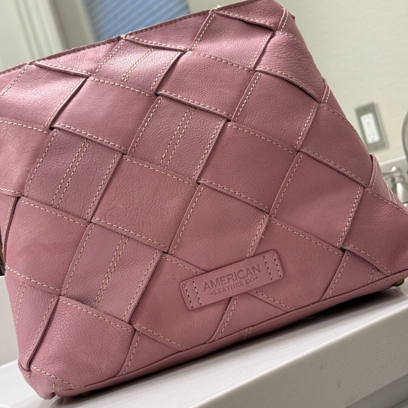 American Leather Co. Pink Woven Shoulder Bag NWT - Picture 3 of 12